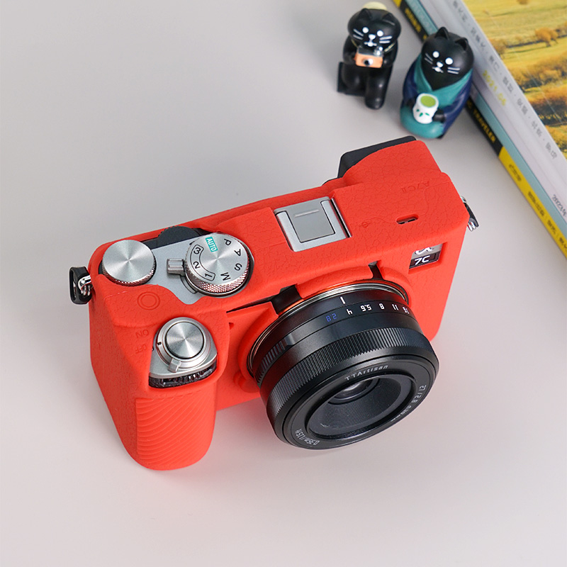 Camera Silicone Case for Sony Alpha 7C Mark II A7CR Camera Cover Full Body Case Protector Sony A7CII A7CR with glass film. 
