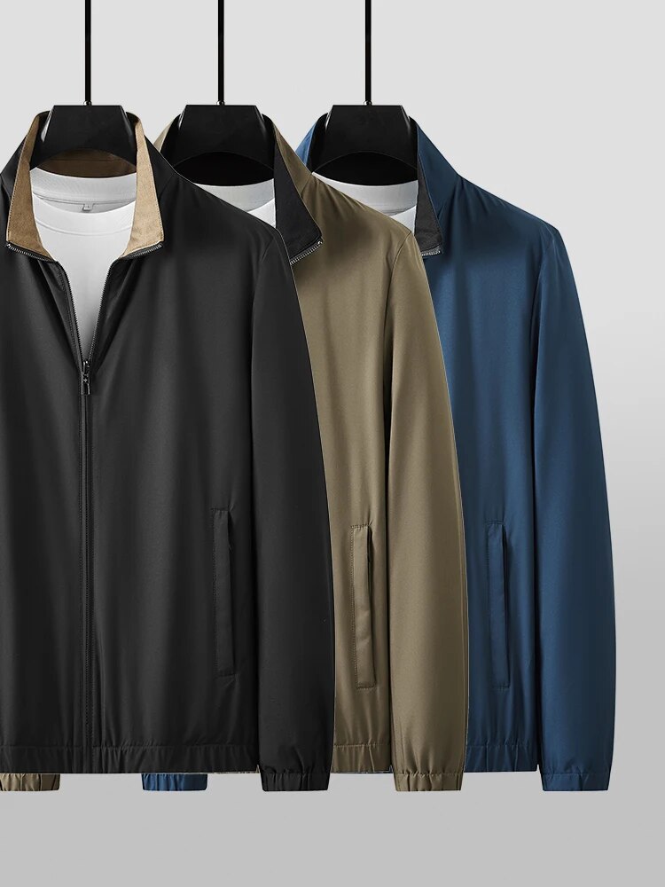 JSBD reversible reversible Fall Business All-in-one weatherproof stand-up collar jacket with tencel wool lining