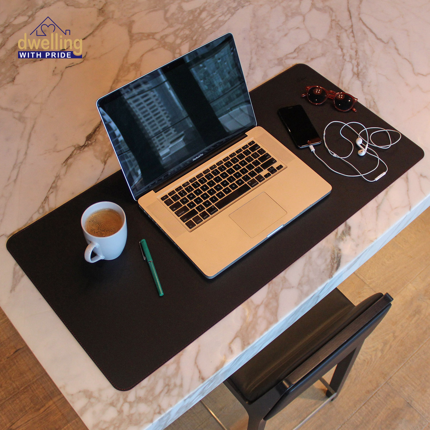 Keyboard Desk Pad Pure Leather Mouse Pad Business Multi-Function Table ...