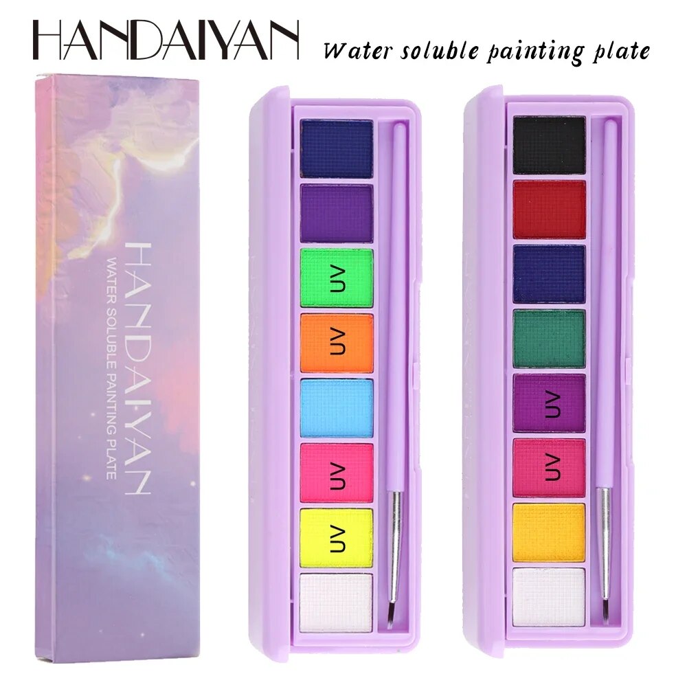 Water Activated Eyeliner UV Light Neon Pastels Eyeliner Pastel-Black Light UV Reactive Eyeliner Glow in Dark Eye liner Pigment. 