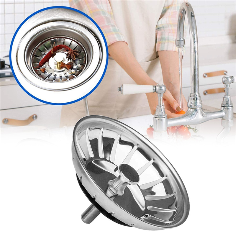 1 Piece Kitchen Sink Plastic Cover Vegetable Washing Basin Cover Water Plug Silver Stainless Steel Drain Sealing Umbrella