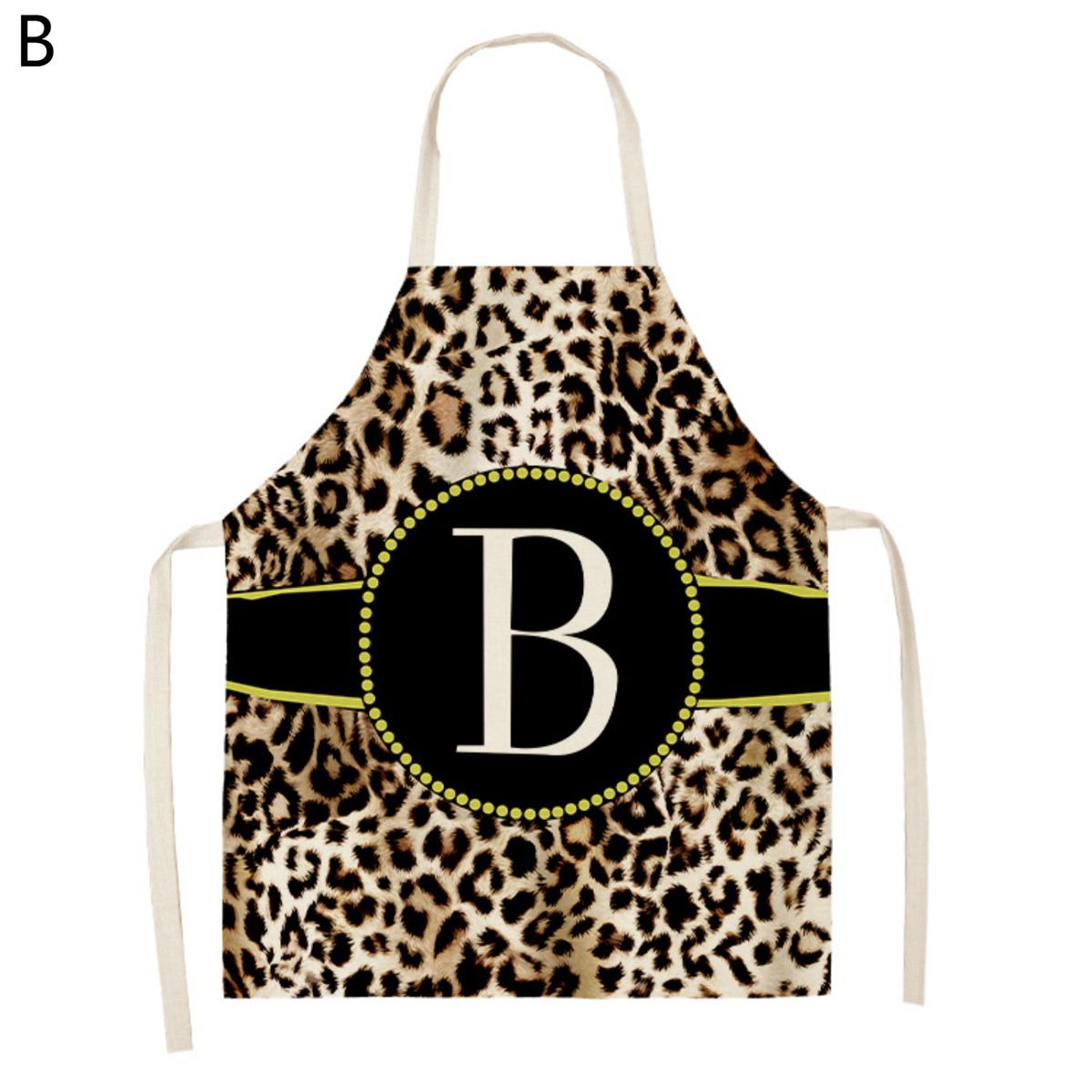 Kitcn Apron Anti-fading Leopard English Letter Pattern Cf Apron