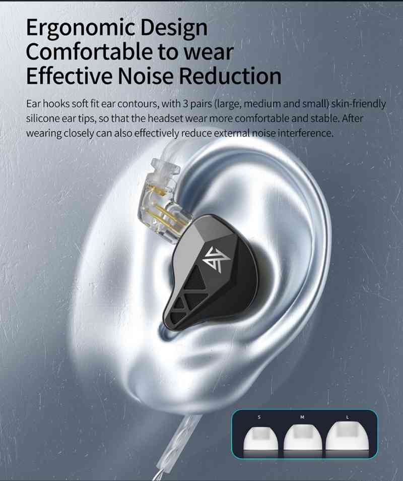 KZ EDXS 10mm Dynamic Driver Earphone. 