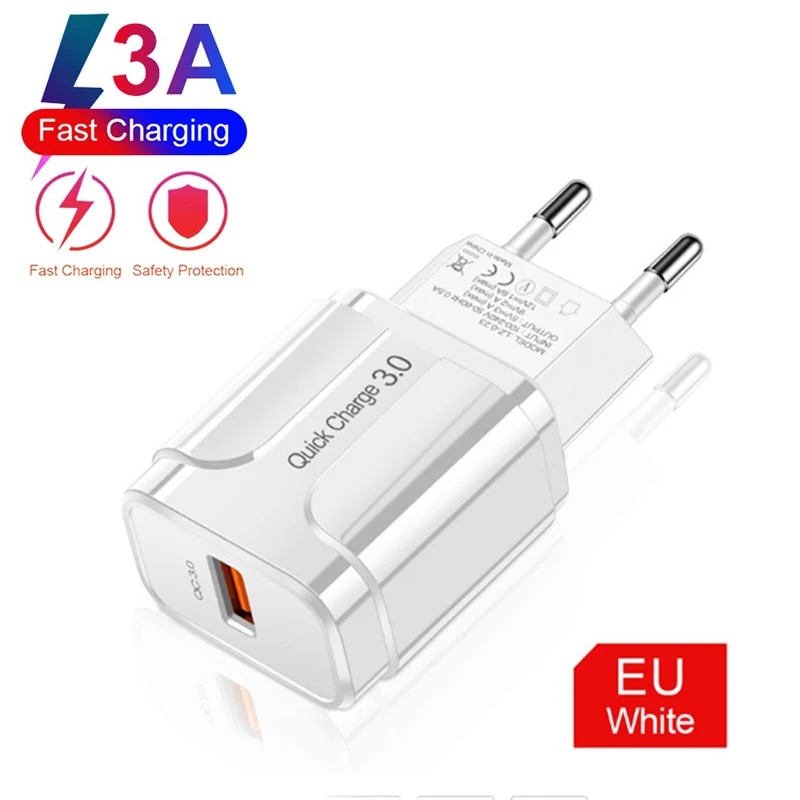 For Xiaomi Redmi 9A 9C 7A 6A QC 3.0 18W Fast Phone Charger Micro USB Cable Fast Charging For OPPO A12 A15 A5 A7 A8 A9 EU Plug. 