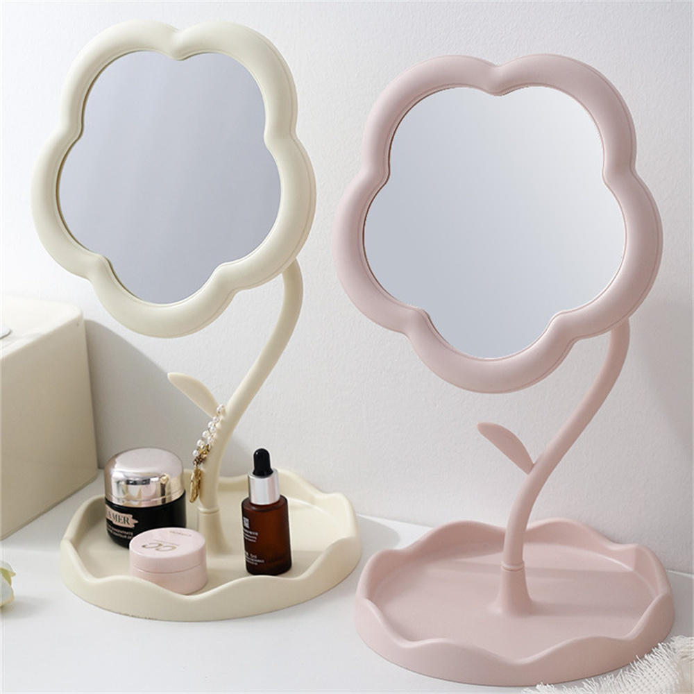 Desktop Makeup Mirror Reflective High-Definition Cute Dressing Mirror Sunflower Shaped Detachable Sunflower Mirror for Home Decor  Image Versatile Space Saving Gift-Ready Vanity Accessory Bedroom. 