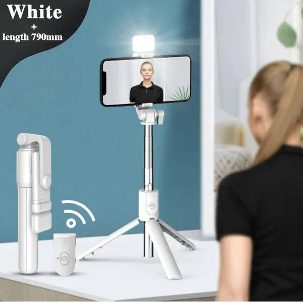 6 In 1 Wireless Bluetooth Selfie Stick Tripod Mobile Phone Self-timer Beauty Fill Light Short Video Live Desktop Tripod Lengthen. 
