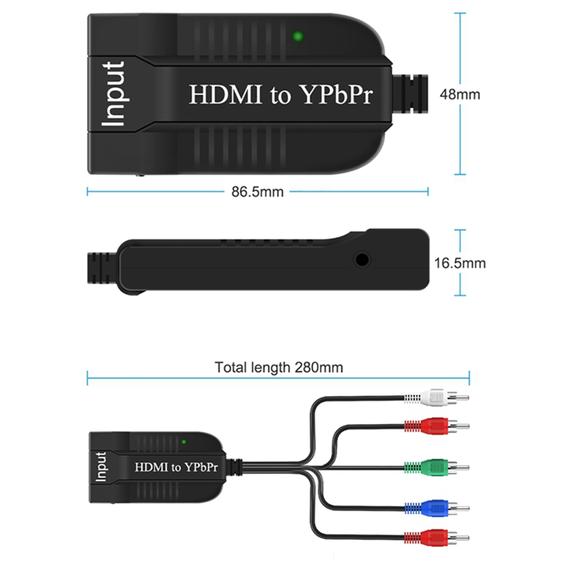 1080P Component Video YPbPr Male RGB Converter Adapter with R/L Audio Output with Hdmi to Ypbpr Words. 