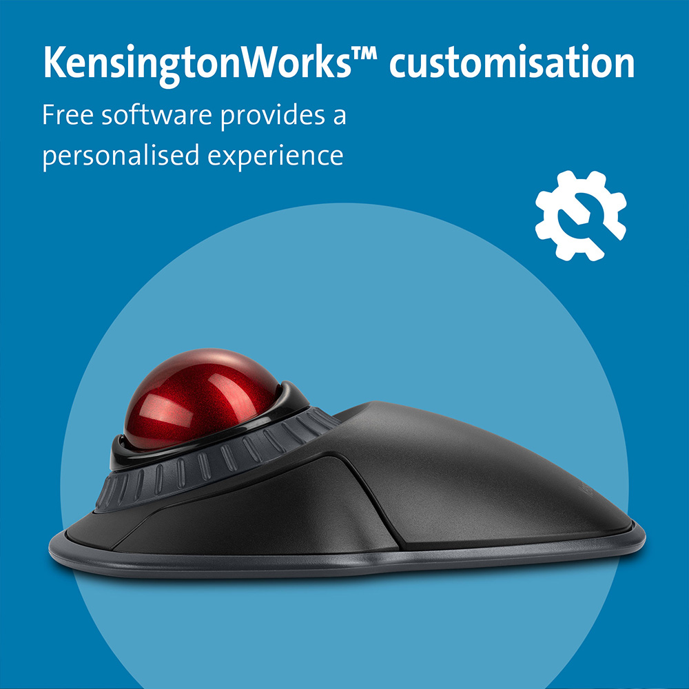 Kensington Wireless Trackball Original Orbit Mouse 2.4GHz+Bluetooth with Scroll Ring for AutoCAD K70992/K70993. 