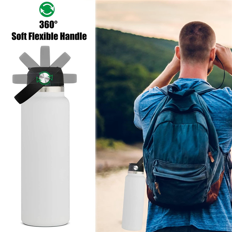 Flexible Handle Replacement Lid Straws Fit for Hydro Flask Wide Mouth Top Cap 32 40 Oz. 