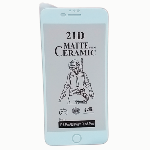 [White Border] Matte Ceramic Film Screen Protector I iPHONE 6 PLUS / iPHONE 6s PLUS I Unbreakable Flexible Ceramic Matte Finishing Display Protector (Not a GLASS). 