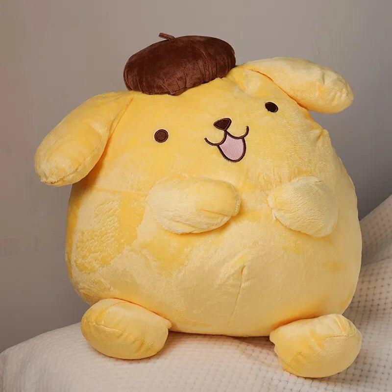 40-50cm Sanrio Pompompurin Stuffed Plush Toys Big Size Lovely Pillow Gift Kids Super Soft Pom Pom Purin Plushie Doll Room Decor. 
