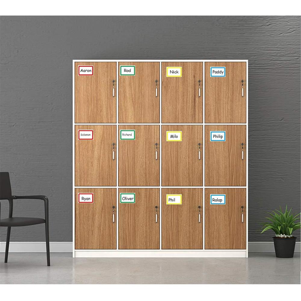 Labels , 1 Roll, 5 Colors, 3.5" x 2.25" , Adhesive Tags with Perforated Line for School Office Home Name Tag Stickers, 150/300pc Plain. 