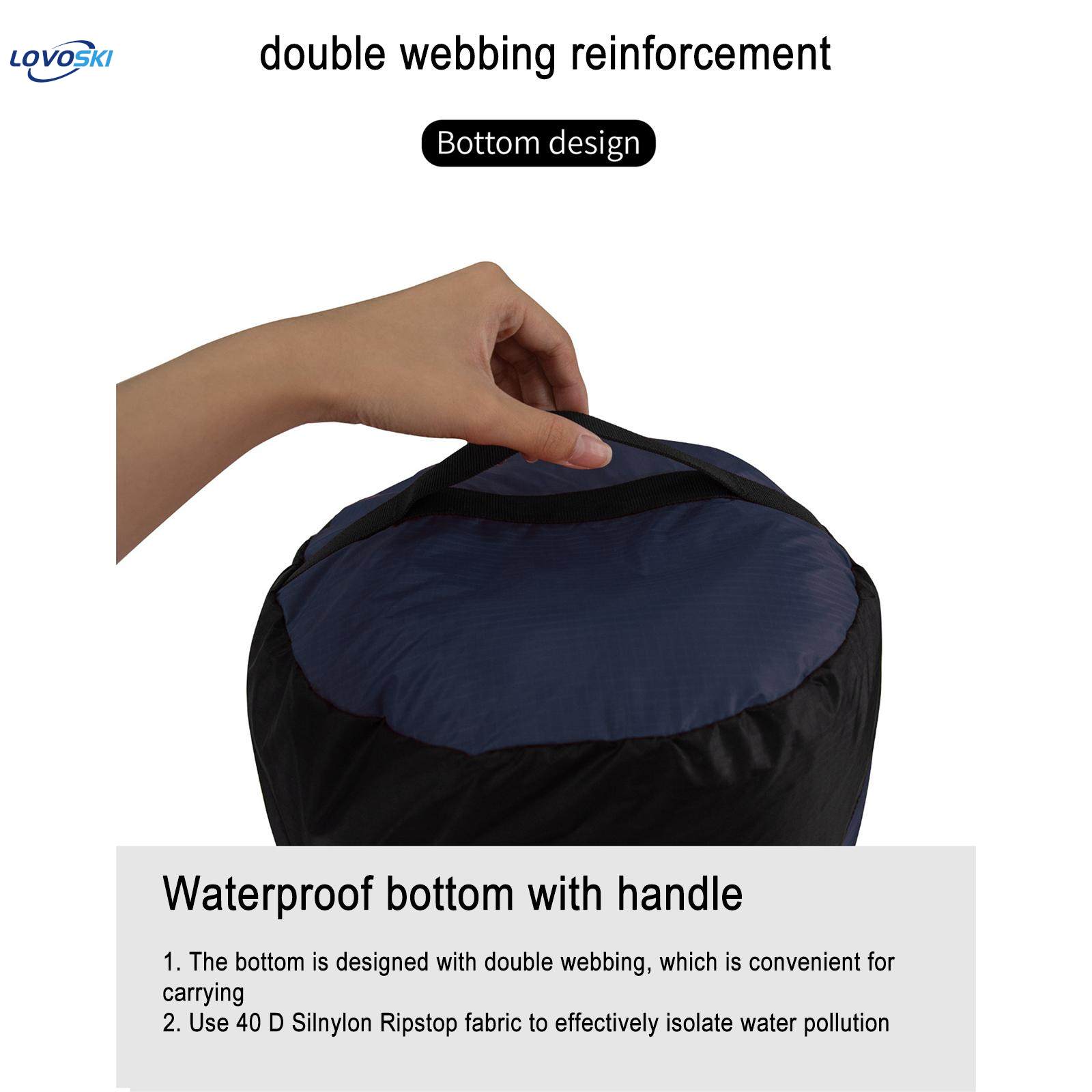 Compression Stuff Sack Lightweight Waterproof Space Saving Tear Resistant Compact Pouch Sleeping Bag Compression Sacks for Sailing Emergency , Blue Color L. 