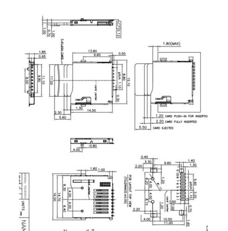 10X TransFlash TF Micro SD Card Self-eject Socket Plug Taotai. 