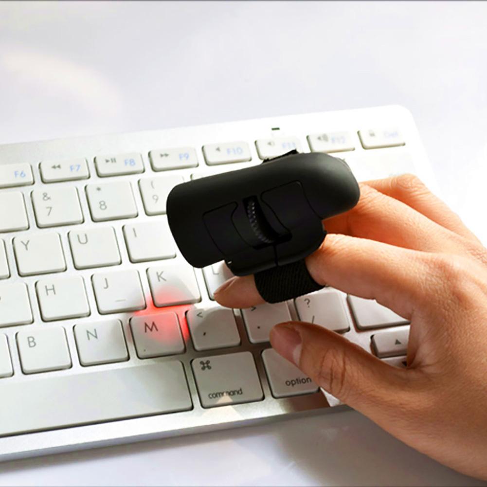 Mini Bluetooth-Compatible Wireless Finger Ring Mouse Ergonomic Handheld Optical Travel Mice 2.4G Version PC Remote Button Click. 