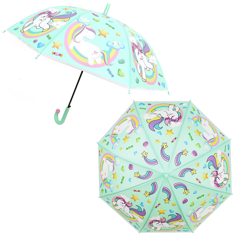 Laser Umbrella Unicorn Kids Cartoon Umbrellas Rainbow Film Colour Changing Umbrella Children ...