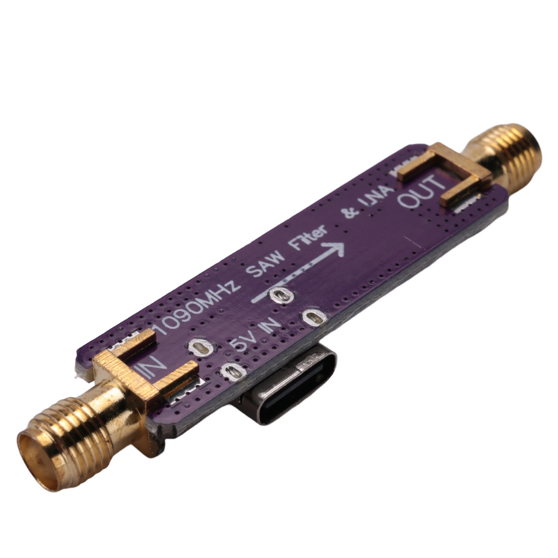 1090MHz 1.09GHz ADS-B Active SAW Filter &LNA 5V Power Supply Low Noise Amplifier
