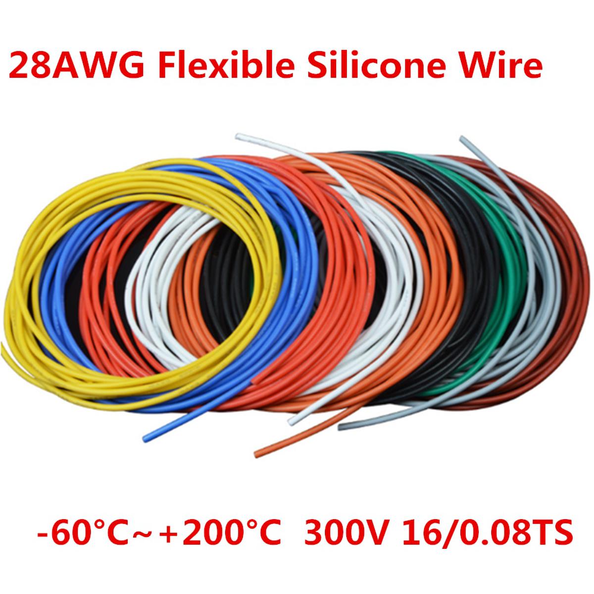 【VisioN Shop】5 28AWG Flexible wires RC Cable 28awg 16/0.08TS Outer Diameter 1.2mm cable wire 10