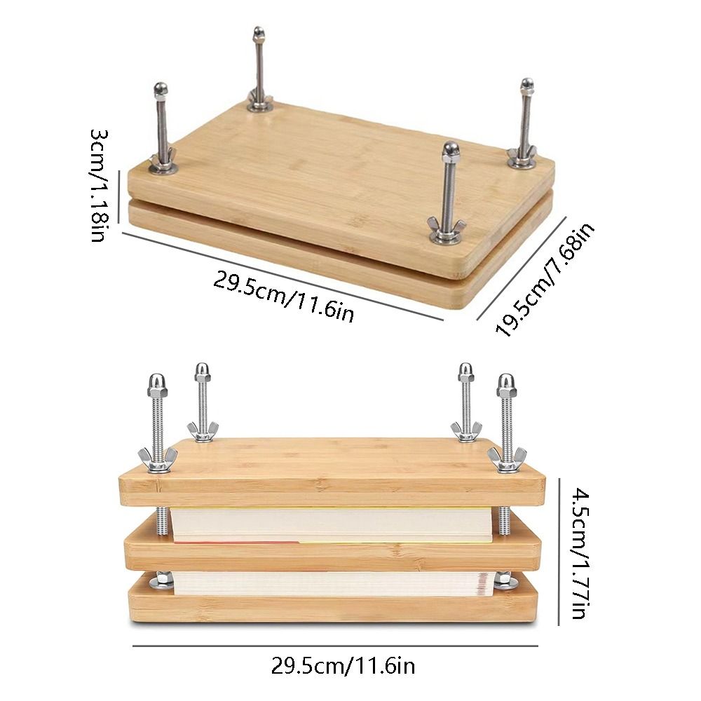 Durable Wooden Bamboo Book Press 2/3 Layer Handmade Paper Book Binding Kits Portable Sturdy Book Press Binding Machine Book Binding Tool. 
