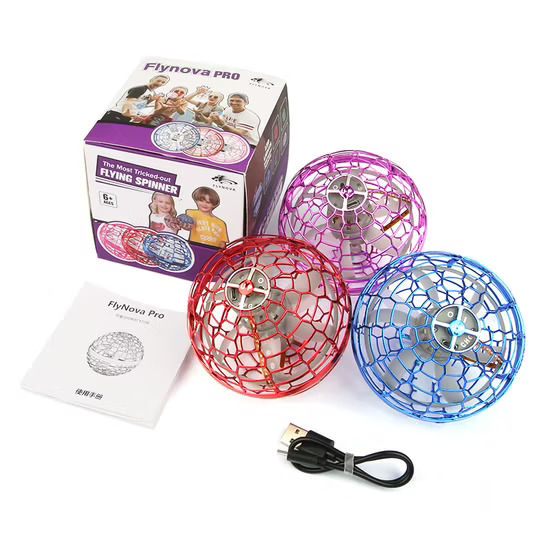 Flying Ball Spinner With Control Remote Set, Flying Ball Spinner Toys, Magic Flying Toy, Flying Spinners Built in RGB Lights. 