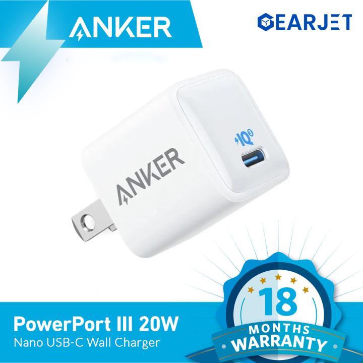 Anker 20W A2633 PowerPort III Nano 20w, PIQ 3.0 Compact Fast Charger Adapter, PowerPort III Nano USB C Wall Charger for iPhone 11/11 Pro/11 Pro Max/XR/XS/X, Galaxy S10/S9,Pixel 3/2, iPad Pro,Nintendo Switch and More