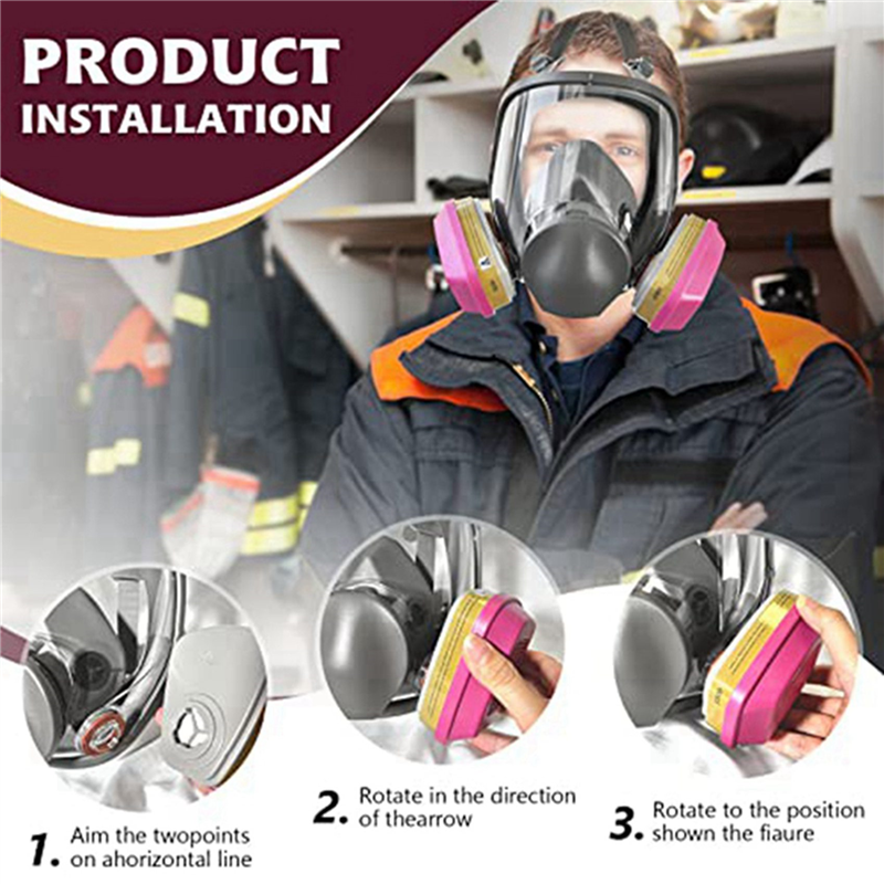 2X Full Face Gas Mask - 6800 Reusable Respirator Mask with 60926 Air Filter for Organic Vapor, Dust, Paint, Formaldehyde. 