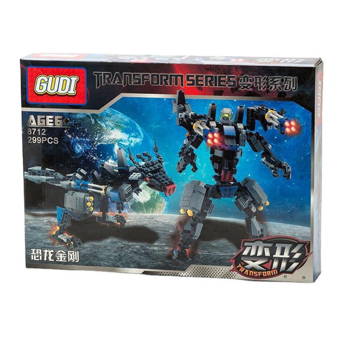 1 Set Exquisite Building Toy Promote Ability ABS Robot Dinosaur Cartoon Deformation Model for Kids