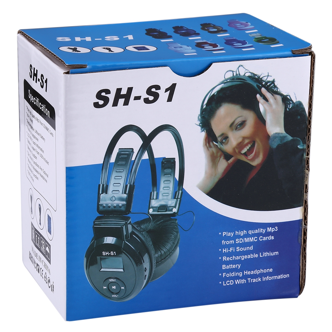 SH-S1 Folding Stereo HiFi Wireless Sports Headphone Headset with LCD Screen to Display Track Information & SD / TF Card, For Phones & iPad & Laptop & Notebook & MP3 or Other Audio Devices. 