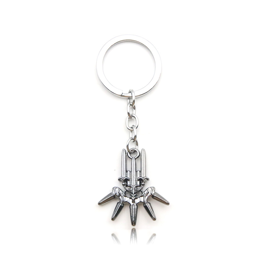 Game NieR:Automata Keychain YoRHa Logo Pendant Keyring Robot 2B Emil No2 Type B Key Chains White Ball Metal Men Women. 