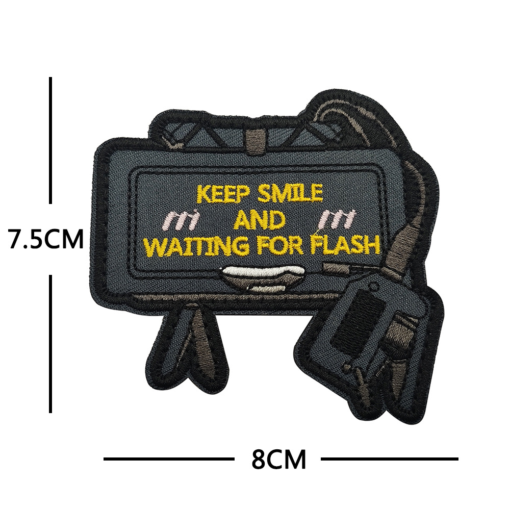 forward Forward Observation Embroidered Cloth Sticker Facing Enemy Emblem IR Reflective Glow-in-the-Dark Velcro Sticker. 