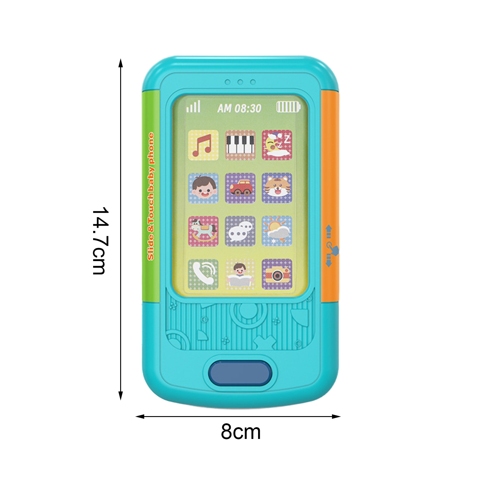 Simulated Phone Toy Interactive Learning Toy for Toddlers Sliding Screen Music Numbers Ideal Gift for Boys Girls Early Educational Mobile Phone Toddler Educational Phone