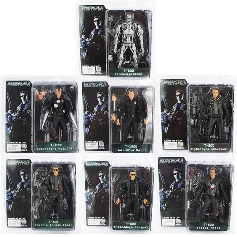 NECA The Terminator T-800 T-1000 Endoskeleton PVC Action Figure  Model Toy. 