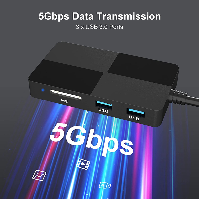 8-In-1 USB C Hub USB 3.0 Multi Card Reader CF/SD/TF/XD/MS Memory Card Adapter, for Micro-SD Micro-SDXC SDHC PC Laptop. 