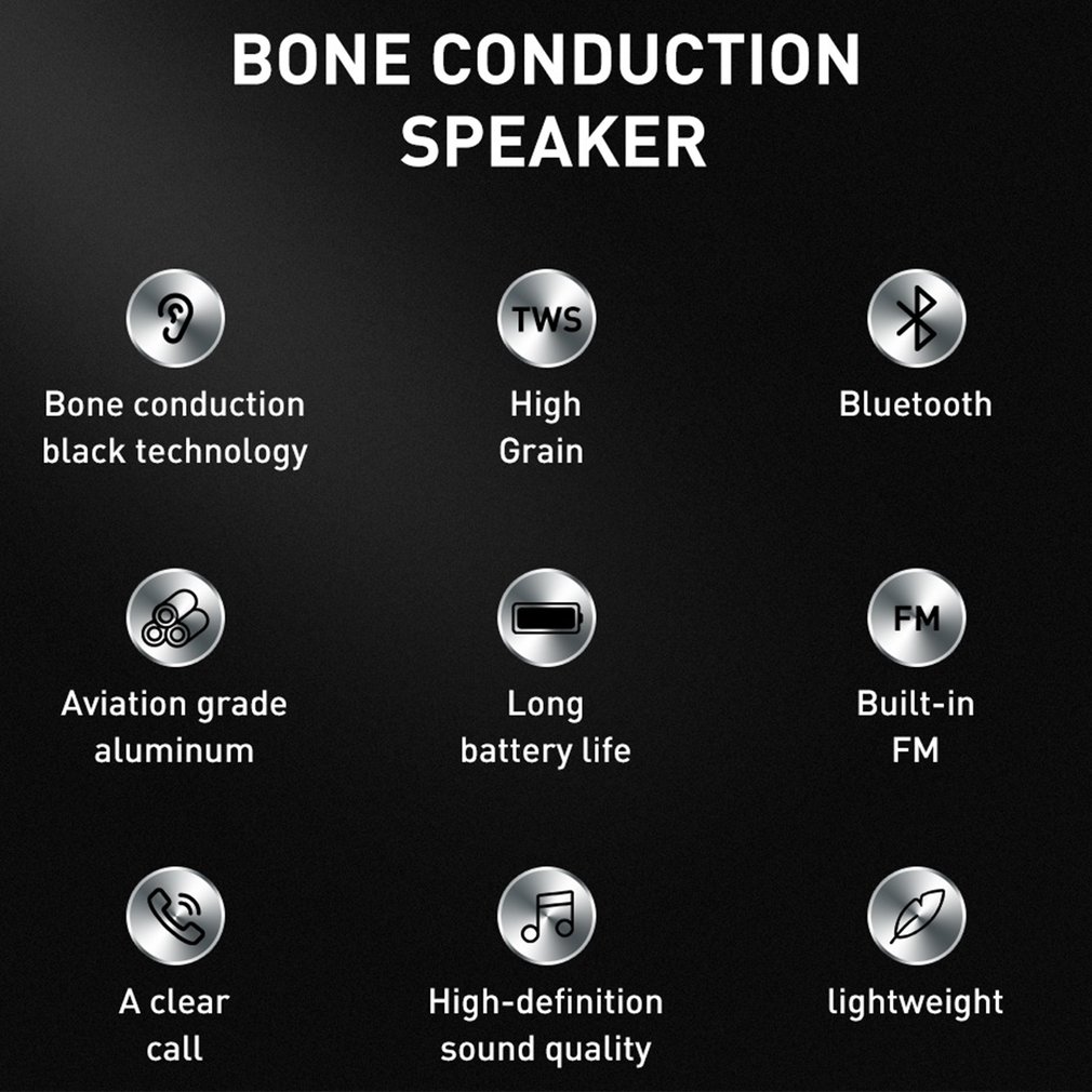Bone Conduction Speaker Mini Bluetooth TWS Humbird Speaker With HD Call FM Radio Wireless Stereo Dual Sound Channels Audio Box. 