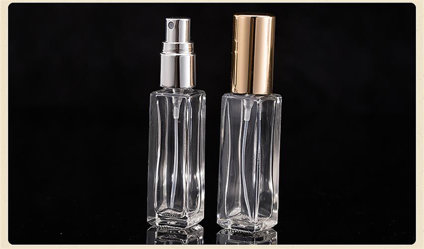 10ml Empty Refillable Perfume Clear Glass Atomiser Spray Bottles Travel Square Bottles with Mist Pump for Aftershave Cologne. 
