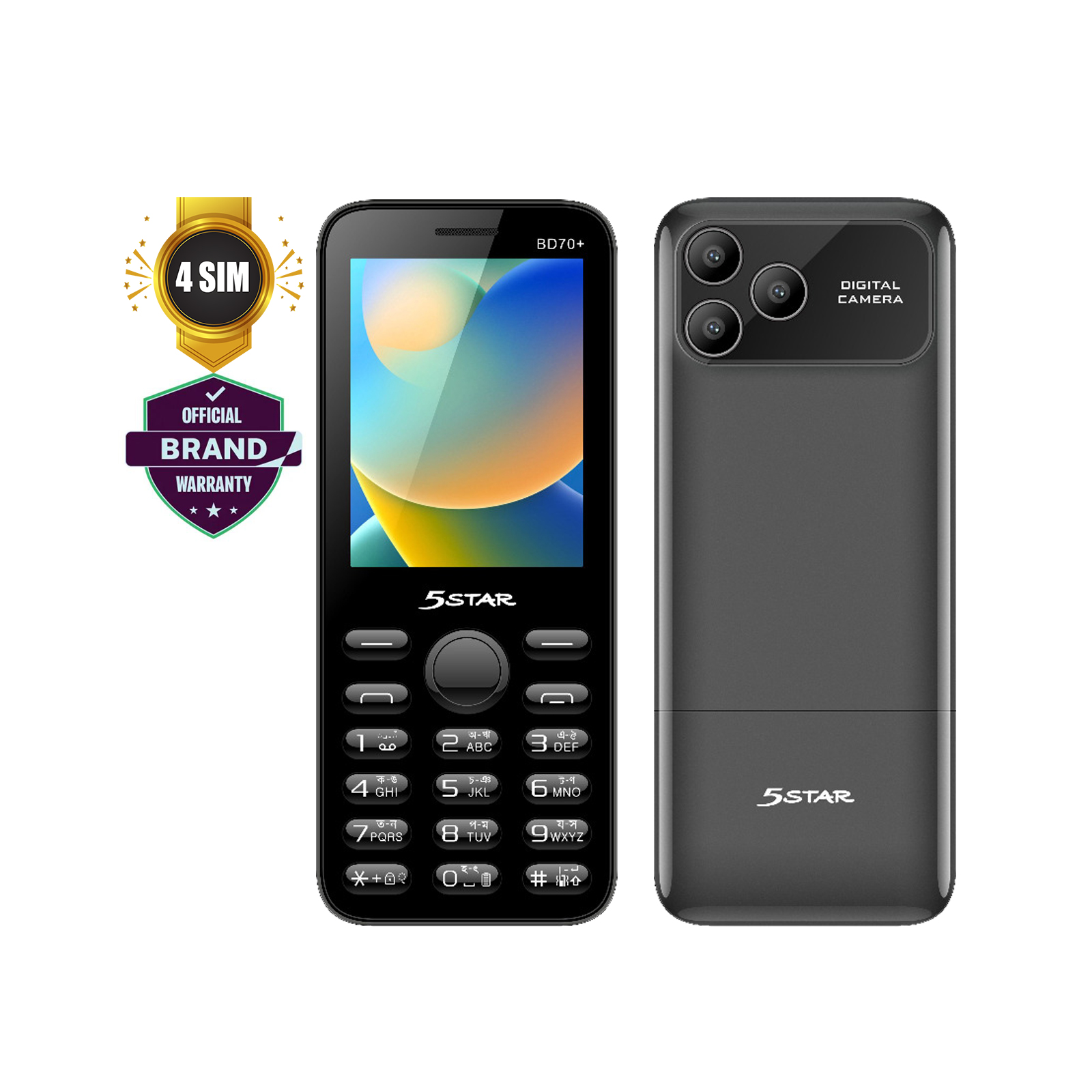 4 SIM BD70 + 2.8 inch  Big Display  supper power Battery Feature Button Mobile Phone Powerful Network Super Design with Magic Voice strong Battery  Type C charger. 
