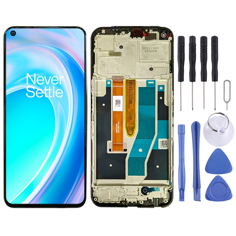 New- IPS LCD Screen for OnePlus Nord CE 2 Lite 5G CPH2381 CPH2409 Digitizer Full Assembly with Frame (Black)