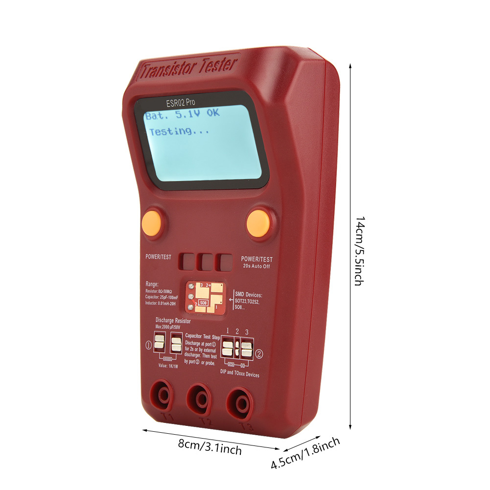 SMD Component Meter BSIDE ESR02 Pro Digital Transistor Tester Chip Inductance Multimeter. 