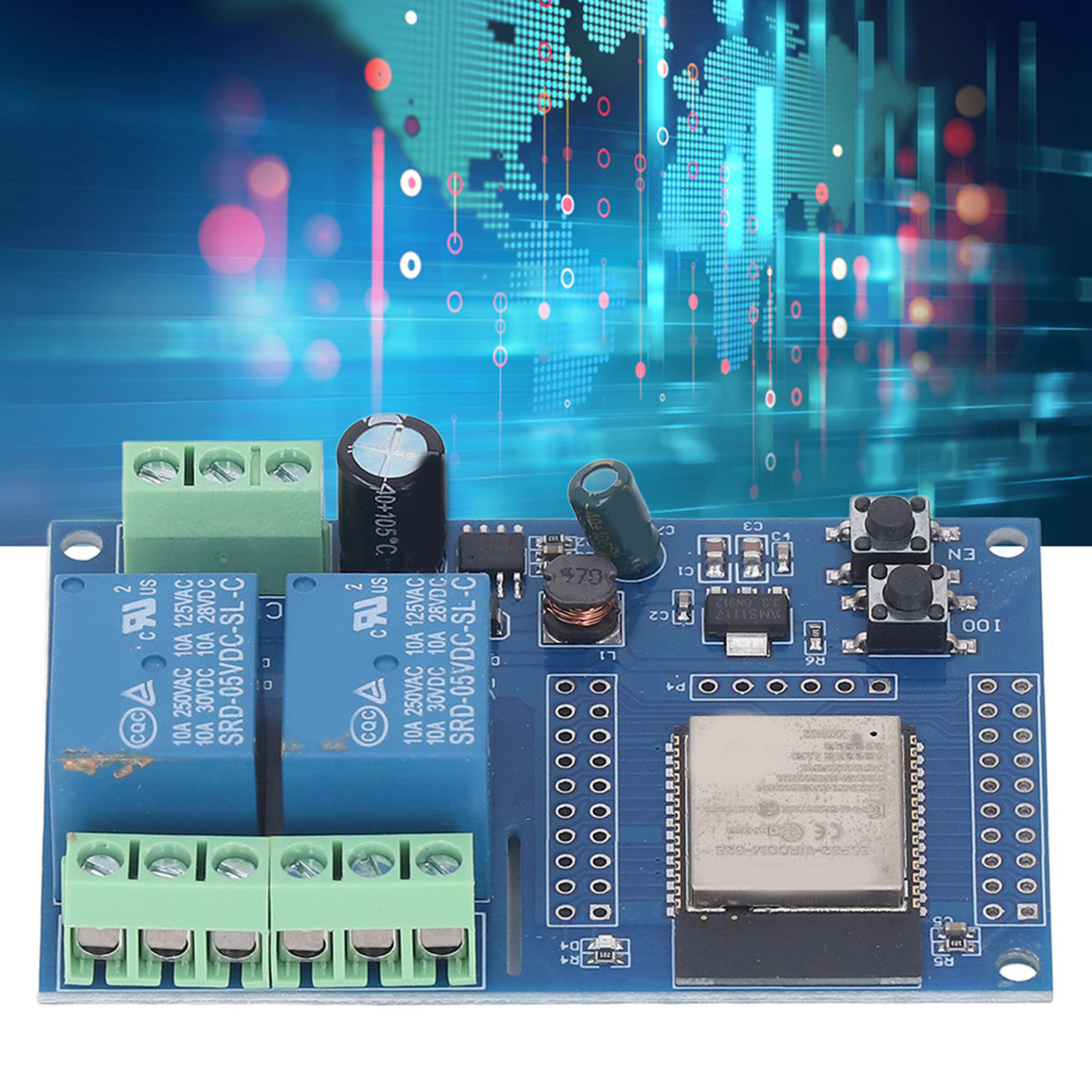 Relay Board, Relay Module DC5-60V Reset Button Output Switch Signal PCB Copper Board Easy Using for Secondary Development Learning. 