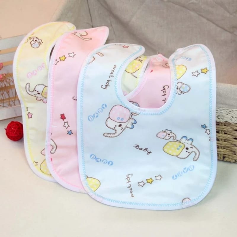 Baby Bibs Double Layers Loldani Waterproof Saliva Towel Learn to eat multicolor. 