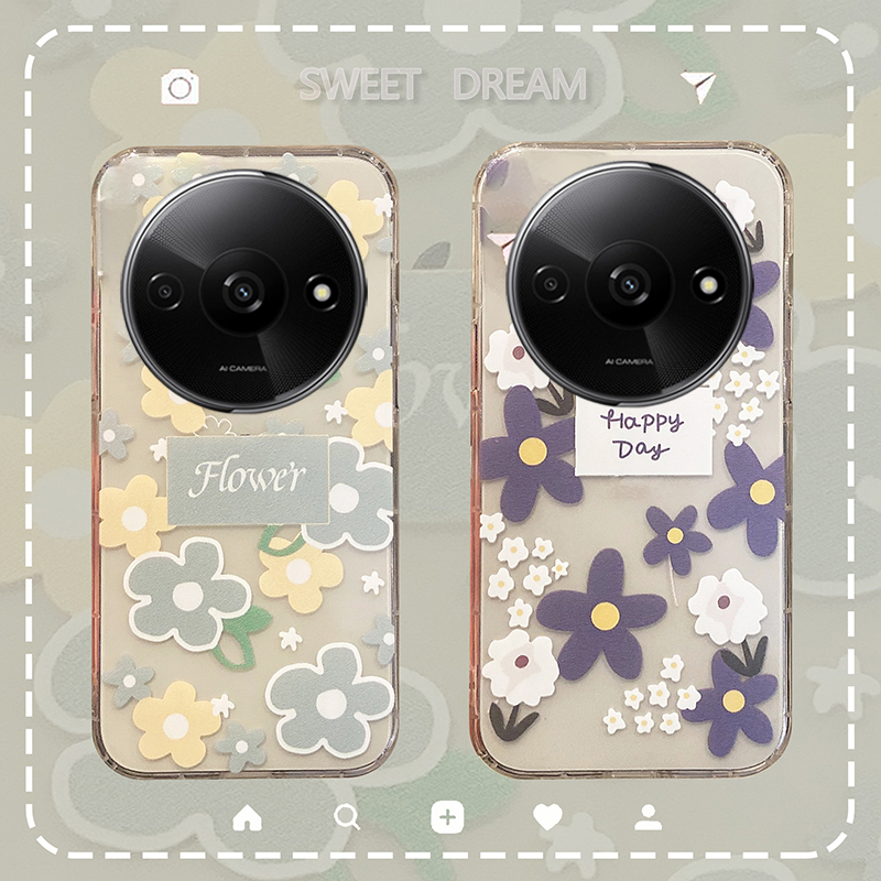 For Redmi A3 Case Flower Shell with Soft Silicone for Fashion and Anti Drop Protection for Redmi A3 Back Cover. 