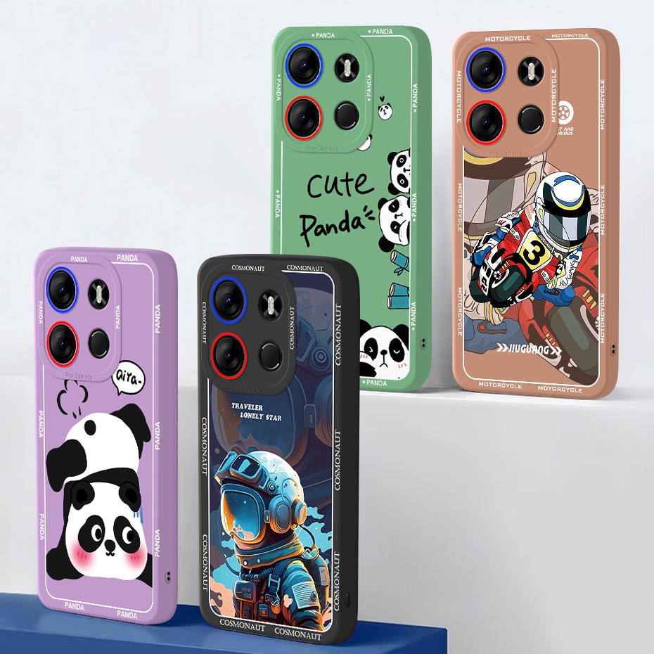 For Tecno Pop 7 Pro BF7 Case Cute Panda Dinosaur Soft Liquid Shockproof Cover For Tecno Spark Go 2023 Phone Cases Coque. 