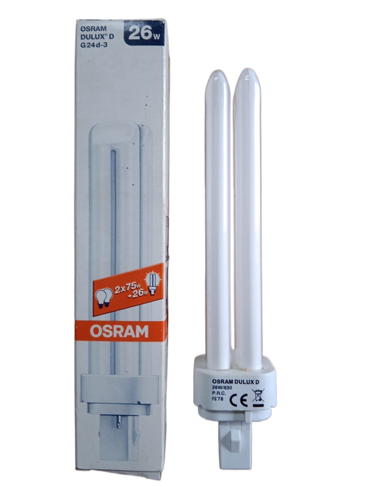 OSRAM 26W DULUX D/PLC Lamp 26W/830 Fluorescent Lamp G24d-3 Warm Color, Made in China