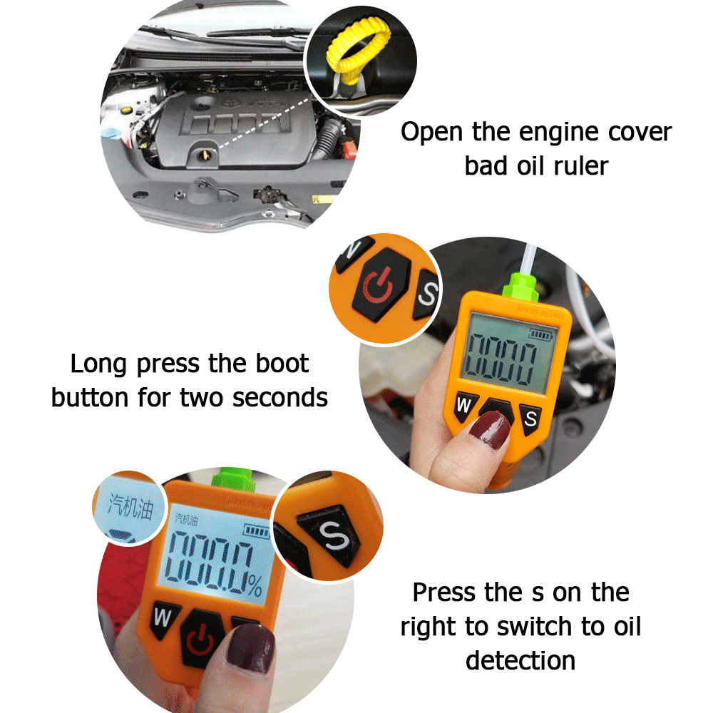 OIMG Engine Oil Tester For Auto Check Oil Quality Detector With Led Display Gas Analyzer Car Testing Tools. 