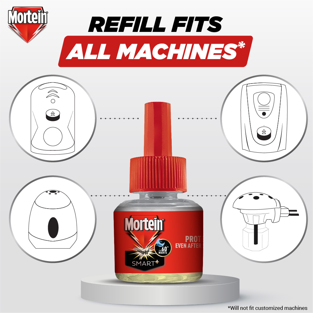Mortein Mosquito Repellent Refill, Works with all Machine, 100% Dengue Protection, Refill lasts for upto 60 Nights. 