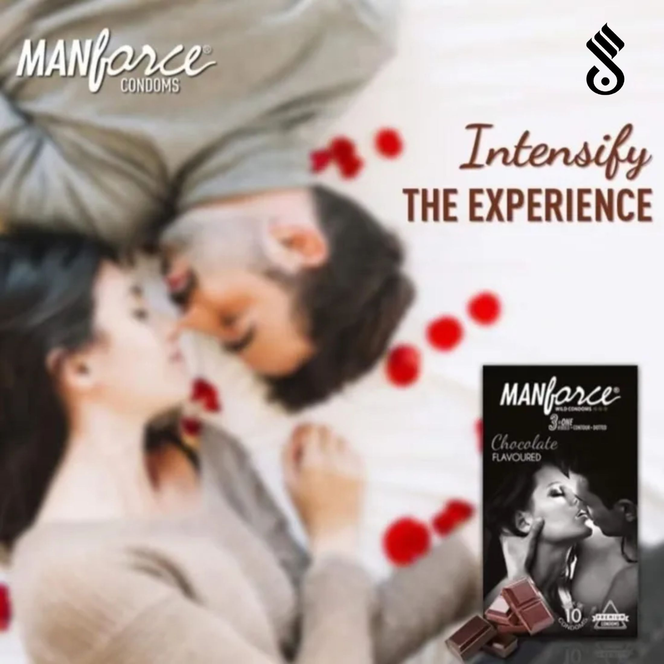 Manforce Chocolate Flavoured Extra Dots Condom For Men - Large Single Pack 10pcs Condoms. 