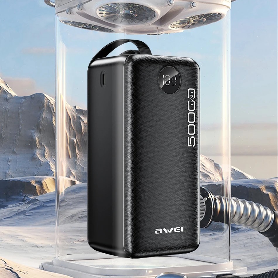 AWEI P36K 50000mAh High Capacity 2.1A Four Output & Two Input Ports Power Bank With LED Display. 