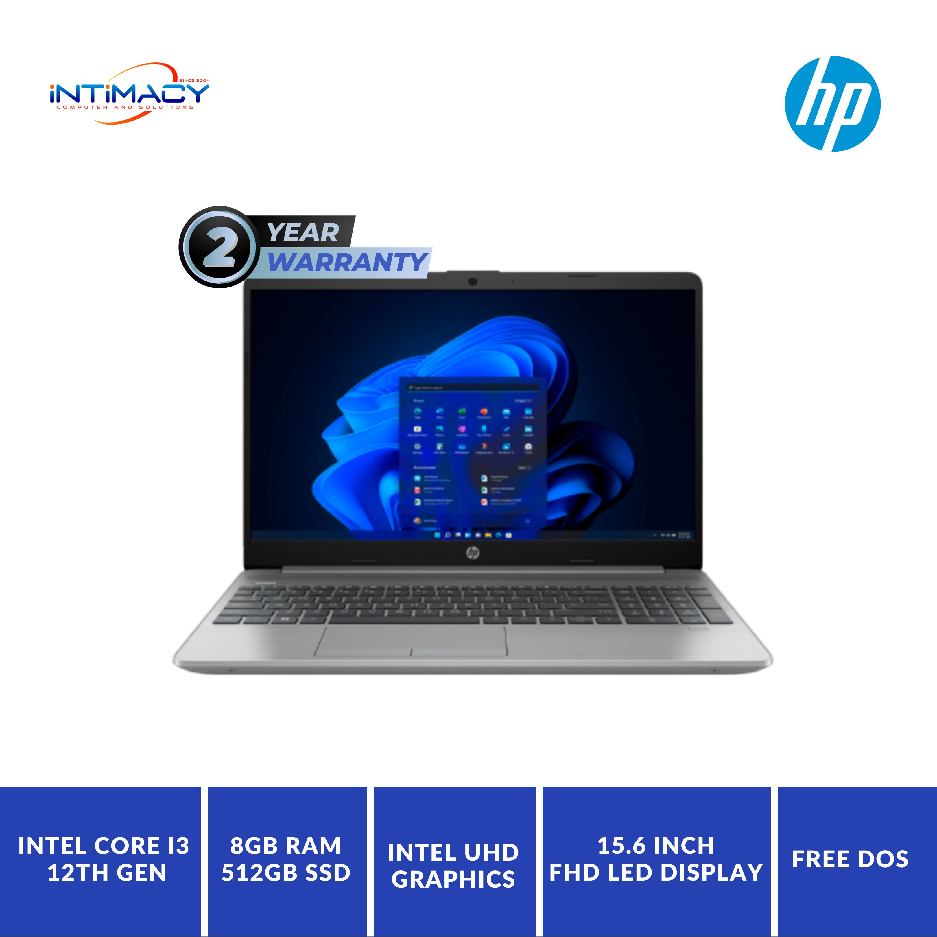 HP 250 G9 Intel Core i3 12th Gen 8GB RAM 512GB SSD 15.6-inch FHD Display Laptop