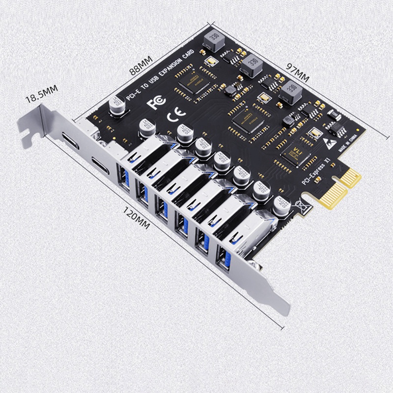 USB 3.2 and Type C PCI-E Expansion Card PCIE to USB Controller. 