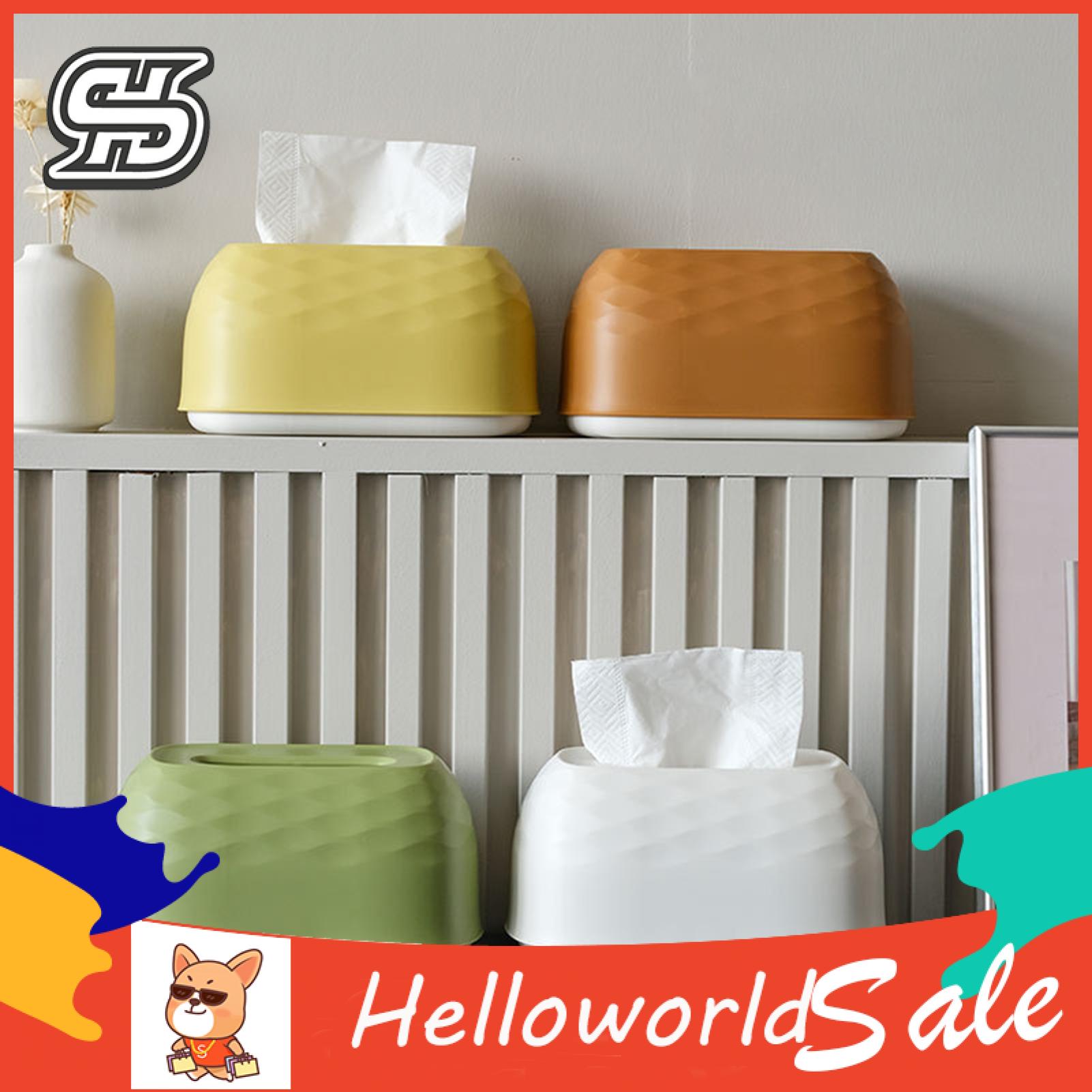 HelloWorld Desktop Tissue Box Nice Appearance Bottom Support Tissue Dispenser. 